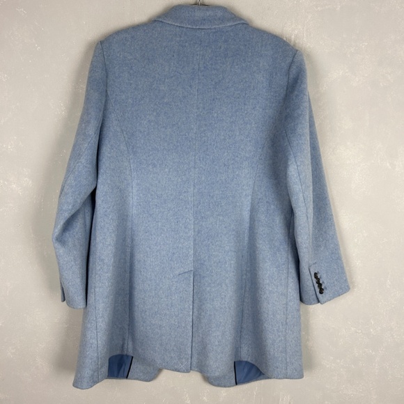 LOFT plus size 16 light blue coat mid length wool blend lined one button NEW - Picture 6 of 13